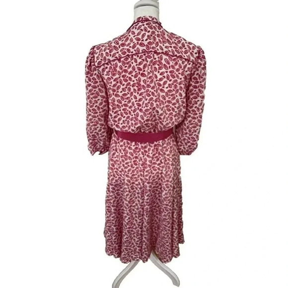 Rare‎ Vintage Petites By WILLI Sz 12 Pink Floral Spring Couture Midi Shirt Dress - Picture 6 of 10